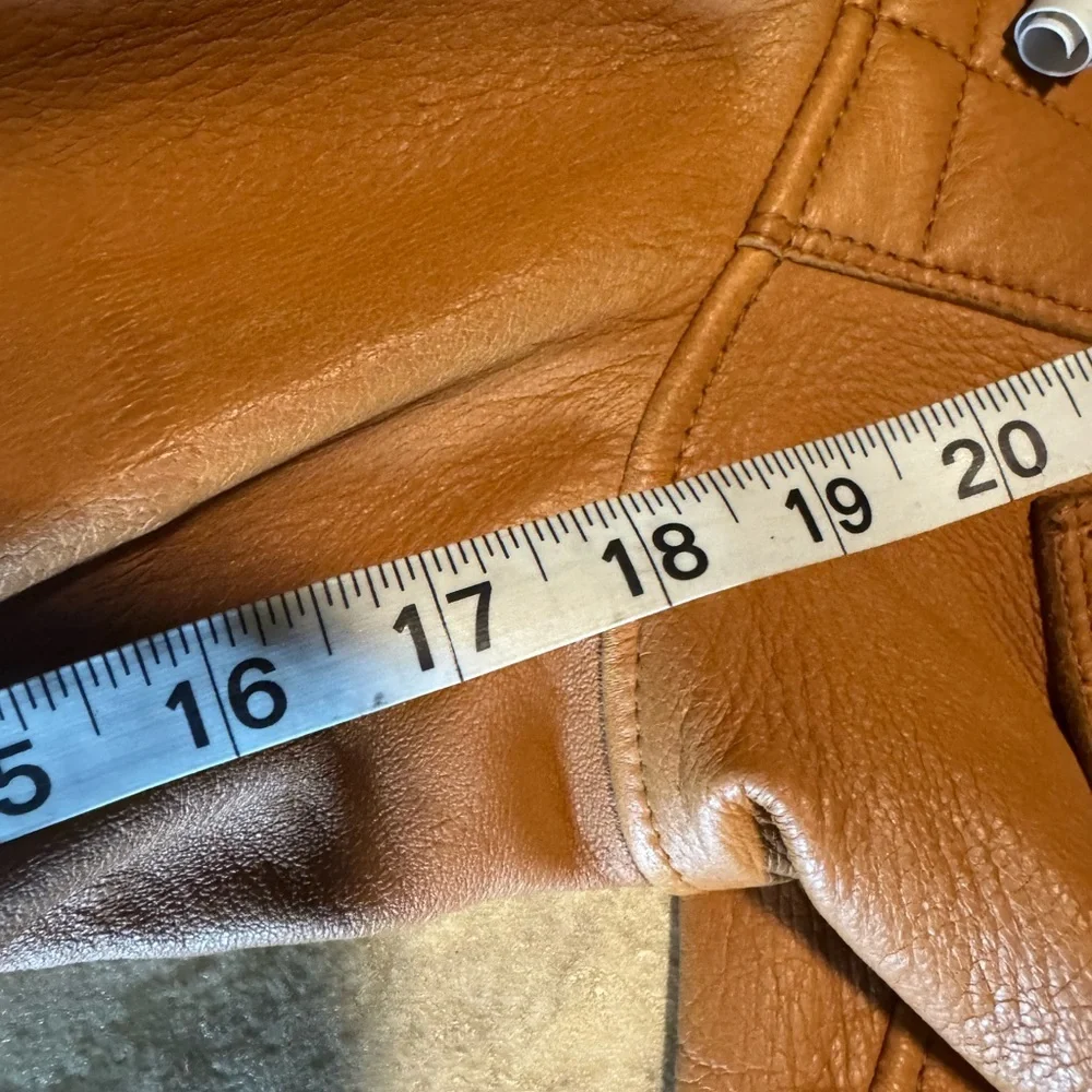 Vintage Genuine Deerskin Leather Coat Custom Made Brown Quilted Western Jacket